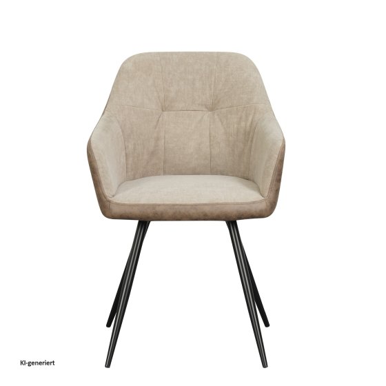 Esszimmerstuhl 2er Set Antikbraun/Taupe Joschka 