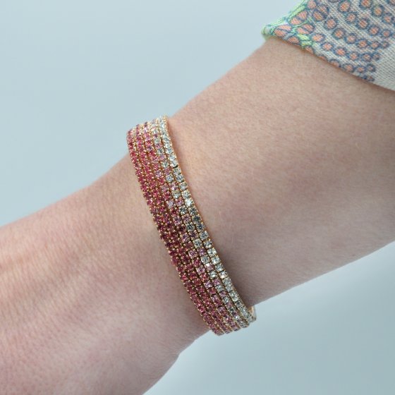 Armreif Strass-Armspange pink/rosa 