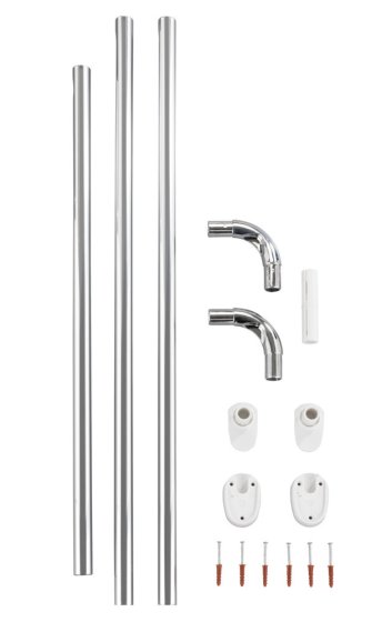 Winkelstange Universal extra stark Chrom, 3 verschiedene Kombinationsmöglichkeiten 