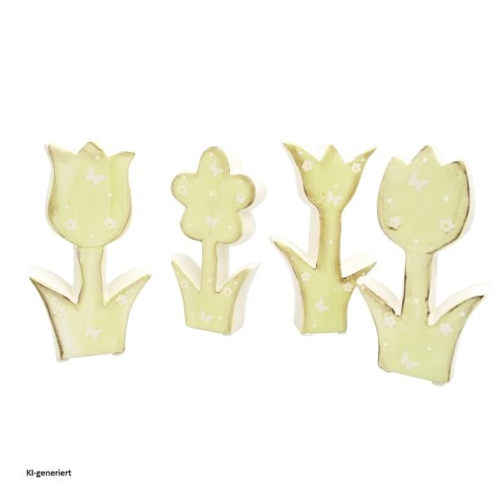 Frühlingsblumen 4 er Set aus Keramik 15 cm 