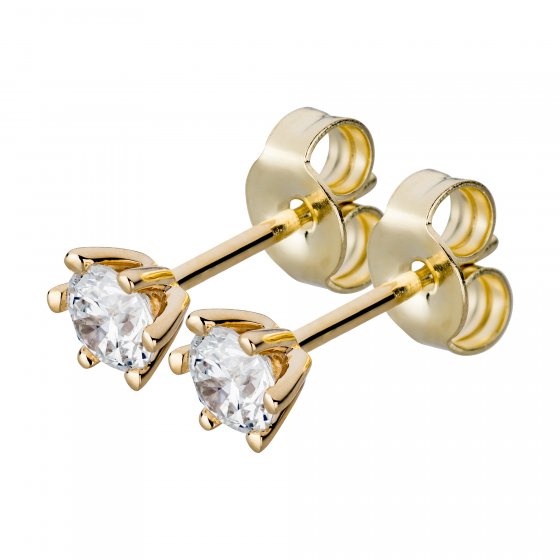Ohrringe Gold 585 mit 2x Brillant zus. 0,50 ct. 