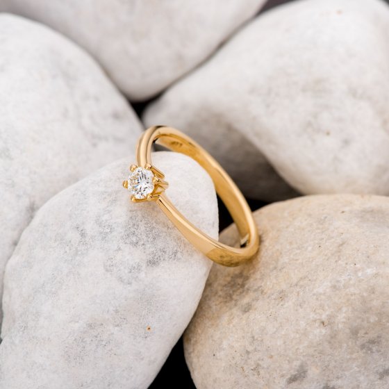 Ring Gold 750 mit natürlichem Brillant 0,25ct. 