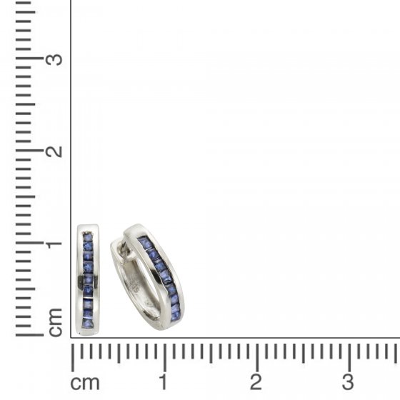 Ohrringe Gold 585 mit echtem blauen Safir 12mm Durchmesser 