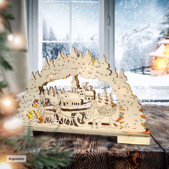 Schwibbogen Weihnachtsschlitten 