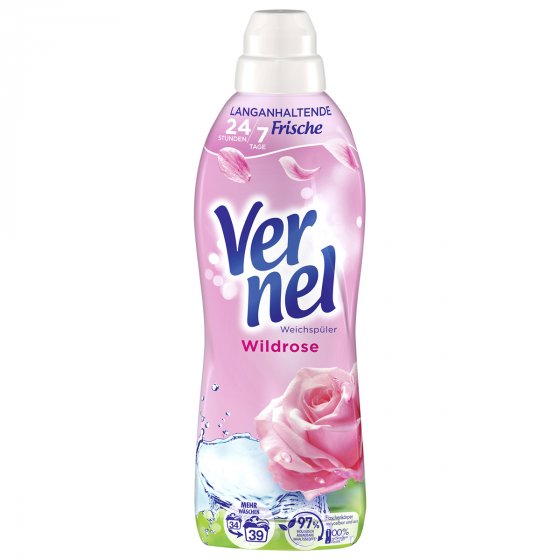 Vernel Wild Rose Frische Momente Weichspülerkonzentrat 858ml 4er Pack 