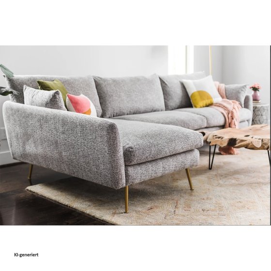Ecksofa Antonius Webstoff Grau links 