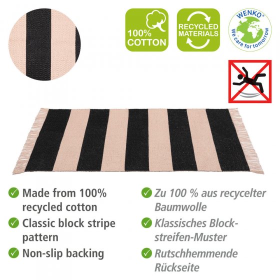 Badematte Mod. Kasi, aus zertifizierter, recycelter Baumwolle 