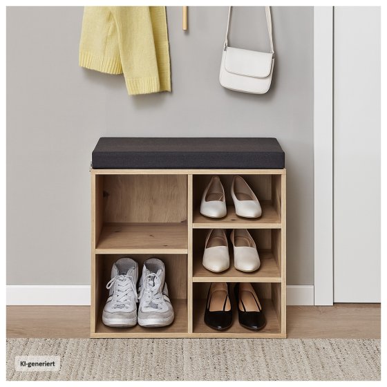 Schuhbank Katja 5 Regalfächer Artisaneiche 