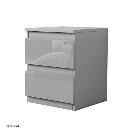 Nachtschrank Kenji Hochglanz Grau 