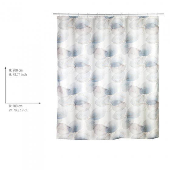 Anti-Schimmel Duschvorhang Mod. Navan, Textil (Polyester), 180 x 200 cm, wasserabweisend, waschbar 