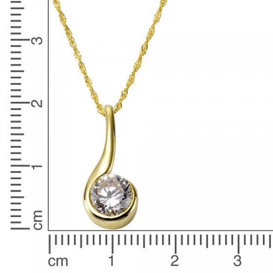 Halskette 375/- Gelbgold Zirkonia 
