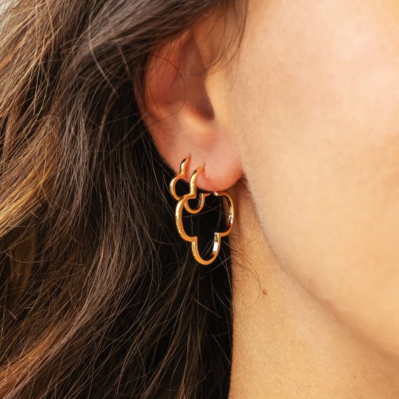 Creole 925 Sterling Silber gelb vergoldet Kleeblatt 