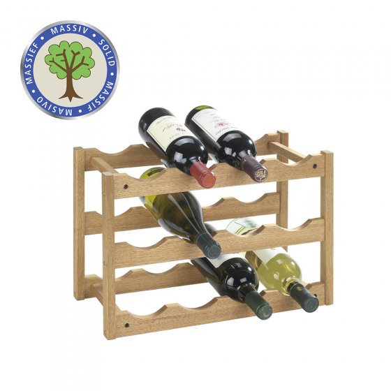Weinregal Mod. Norway aus Walnussholz, für 12 Flaschen, massiv