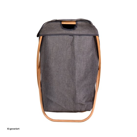 Wäschesammler mit Bambusgestell und Polyester-Sack,  60 Liter 