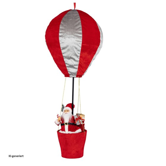 Weihnachtsmann Figur im Heißluftballon Weihnachtsdeko 97 cm zum Aufhängen 