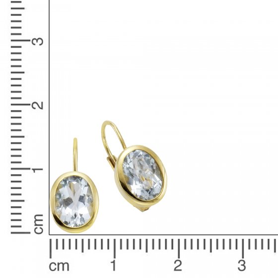 Ohrring 375/- Gelbgold Blautopas (beh) 