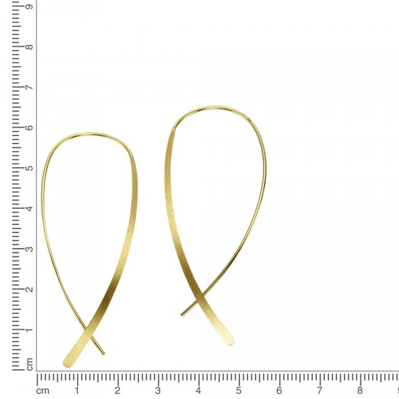 Ohrringe Silber 925 vergoldet 70mm lang matt glanz 