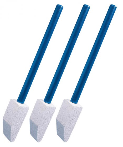 Toilettenreiniger Spezial, 3er Set, mit abgeschrägten Bimsstein und Holzgriff 