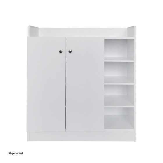 Sideboard mit 8 Regalfächern Weiß 