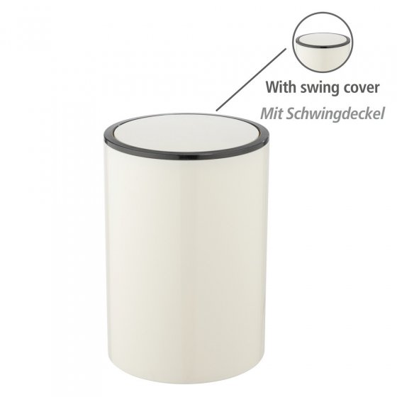 Schwingdeckeleimer Mod. Inca Creme/Schwarz, 5L, hochwertiger Kunststoff, 5 Liter