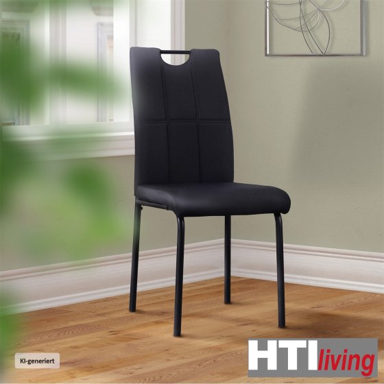 Esszimmerstuhl Denton Webstoff Schwarz 4er-Set 