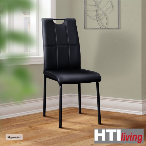 Esszimmerstuhl Denton Kunstleder Schwarz 4er-Set 