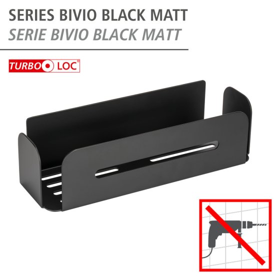 Turbo-Loc® Wandablage Mod. Bivio Black matt, aus Aluminium 