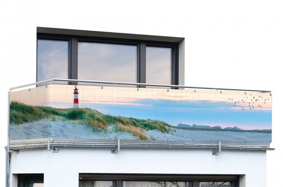 Balkon-Sichtschutz NORDSEEKÜSTE, mit glasfaserverstärkter Folie 