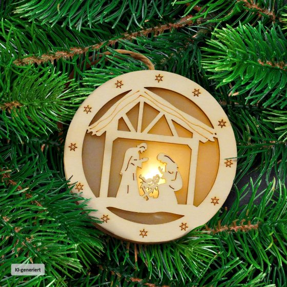 Baumbehang LED Weihnachtskrippe 