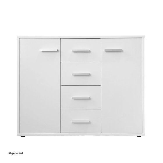 Sideboard Nina mit 4 Schubladen Weiß 