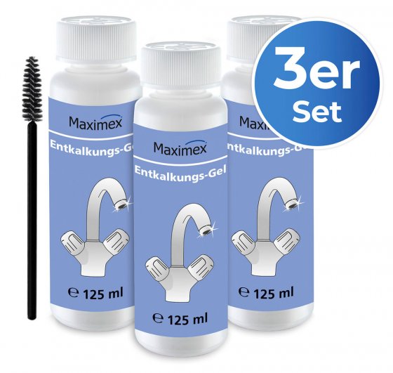 Entkalkungsgel mit Bürste, 3er Set, mit frischem Zitrusduft 