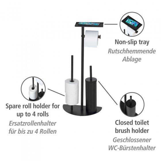 Stand WC-Garnitur Mod. Cosenza Neo Schwarz, 4 Funktionen 