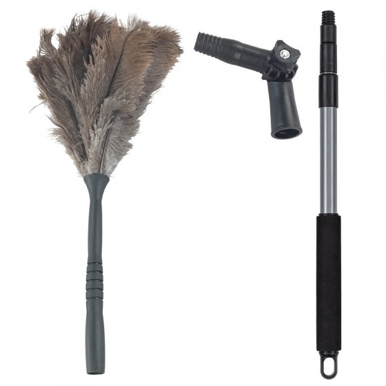 Straußenfeder Staubwedel inkl. Stiel, knickbar 