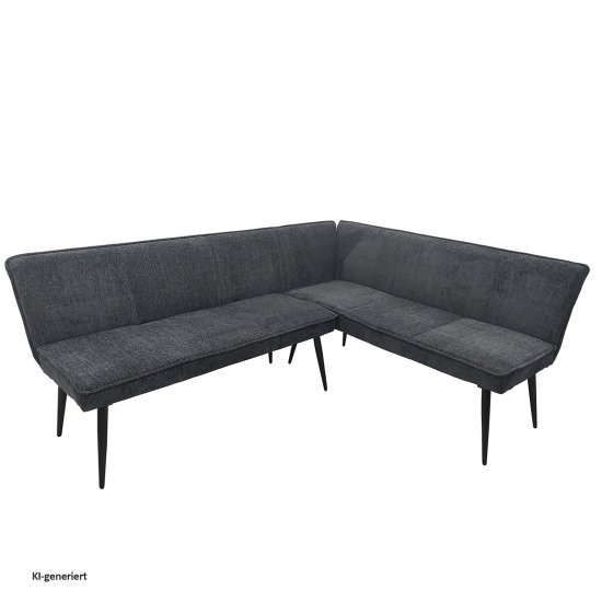 Eckbank 195 x 154 cm Anthrazit Mesilla kurzer Schenkel rechts 