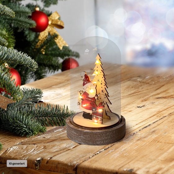 Beleuchtete Weihnachtsdekoration Weihnachtsmann mit Geschenk 