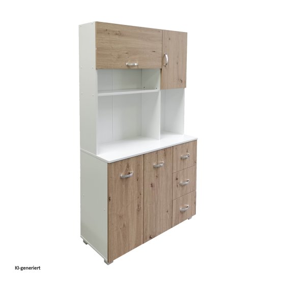 Küchenschrank Weiß Artisaneiche Blanca 