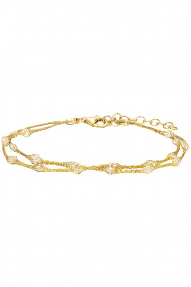 Armband 925/- Sterling Silber vergoldet  19,5 cm Zirkonia 