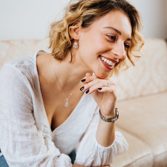 Ohrhänger 925/- Sterling Silber rhodiniert  38 Zirkonia 