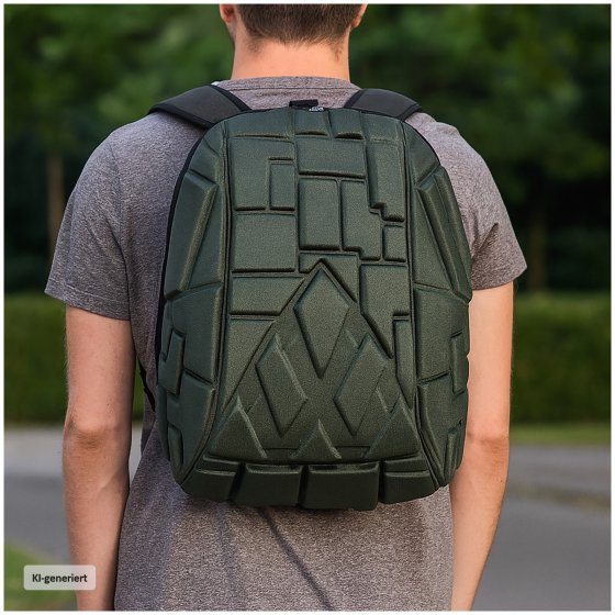 Stylischer Rucksack mit Hartschalen-Optik Ideal für Alltag, Schule und Reisen 