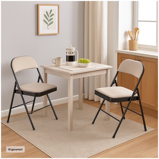 Klappstuhl Wedigo Velvet Beige 2er-Set 