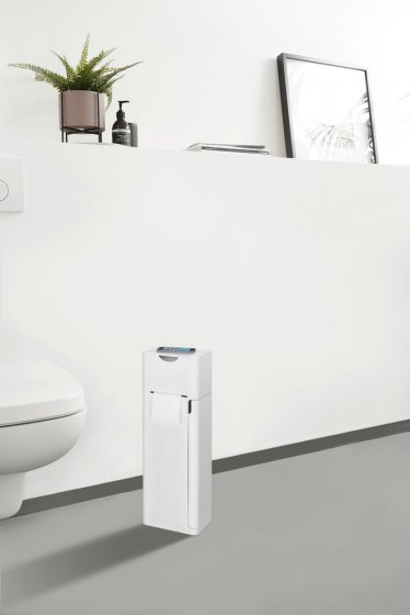 Stand WC-Garnitur Mod. Imon 6 in 1 Weiß matt, integrierter Toilettenpapierhalter, WC-Bürstenhalter