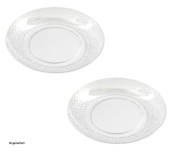 Teller Ø 27 cm 2er Set Kunststoff mit Blaseneffekt 
