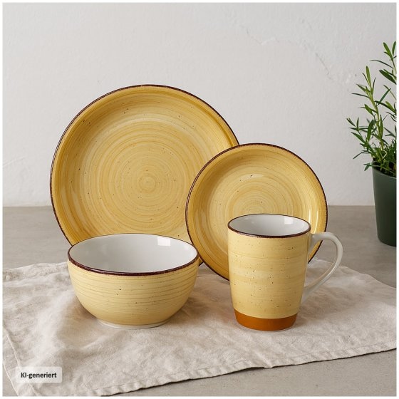 Geschirrset 16-teilig beige Antonia 