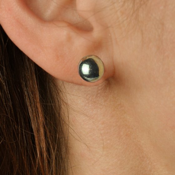 Schmuck-Set Perl-Set aus Halskette und Ohrsteckern aus Metall mit mehrfarbigen Perlen 