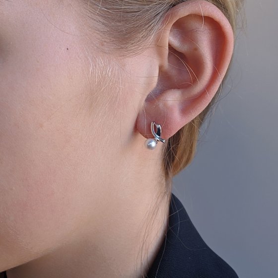 Ohrstecker 375 Weißgold  Glänzend 2 Brillanten weiß 