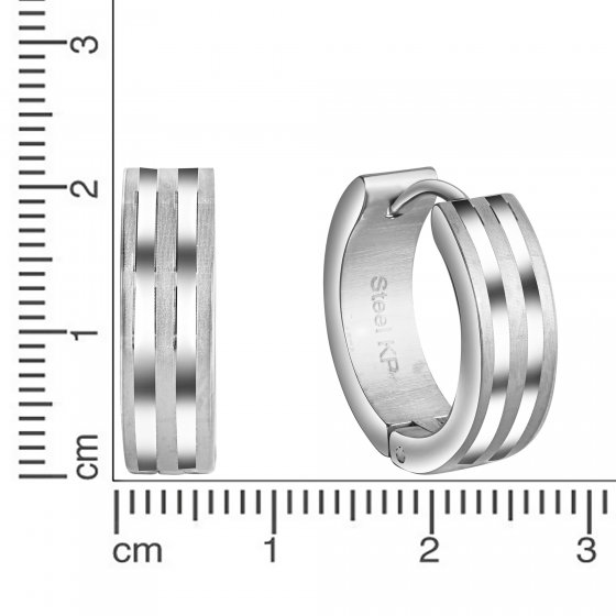 Ohrringe Edelstahl glanz matt 18mm Durchmesser 