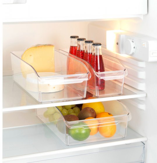 Kühlschrank Organizer hoher Rand, 3er Set, Aufbewahrungsboxen für Kühl- und Vorratsschrank