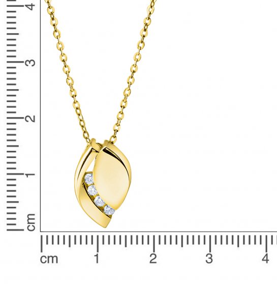 Anhänger mit Kette 925/- Sterling Silber vergoldet Zirkonia 