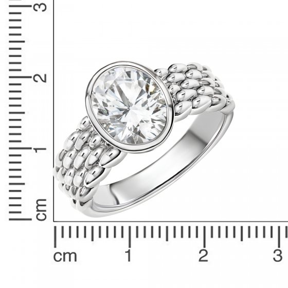 Ring 925/- Sterling Silber rhodiniert Zirkonia 