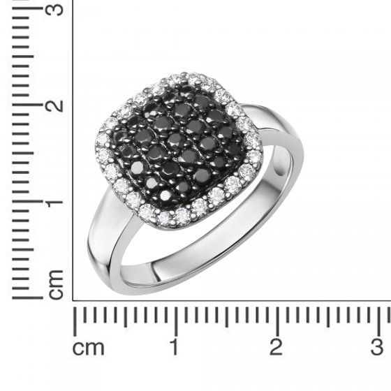 Ring 925/- Sterling Silber rhodiniert Zirkonia 